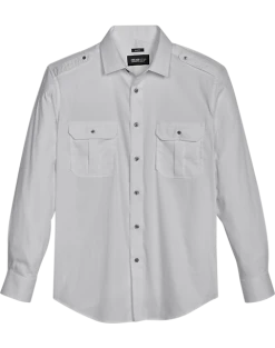 Awearness Kenneth Cole Slim Fit Spread Collar Sport Shirt, White