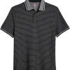 Michael Strahan Modern Fit Short Sleeve Polo, Black Stripe