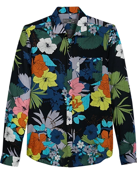 Paisley & Gray Slim Fit Spread Collar Sport Shirt, Multi Color Floral 1 Paisley & Gray Slim Fit Spread Collar Sport Shirt, Multi Color Floral
