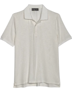 Paisley & Gray Slim Fit Polo, Cream