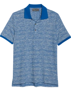 Paisley & Gray Polo Shirt, Blue Variegated Stripe