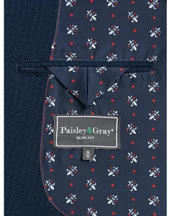 Paisley & Gray Slim Fit Soft Jacket, Navy -Joseph Abboud Sales MW40 6NDY 01 PAISLEY GRAY NAVY ALT2