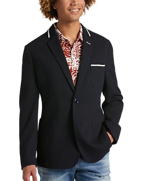 Paisley & Gray Slim Fit Knit Blazer, Navy 1 Paisley & Gray Slim Fit Knit Blazer, Navy
