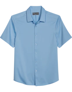 Paisley & Gray Slim Fit Short Sleeve Sport Shirt, Baby Blue