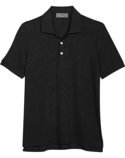 Paisley & Gray Slim Fit Polo, Black Zigzag