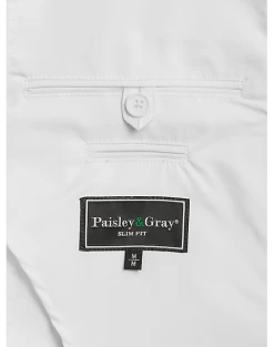 Paisley & Gray Slim Fit Casual Jacket, White 6 Paisley & Gray Slim Fit Casual Jacket, White -Joseph Abboud Sales MW40 6NFG 10 PAISLEY GRAY WHITE ALT2