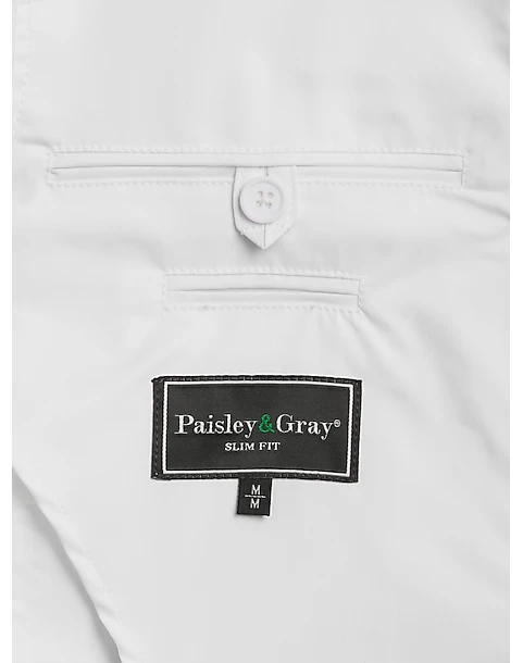 Paisley & Gray Slim Fit Casual Jacket, White 3 Paisley & Gray Slim Fit Casual Jacket, White - Image 3