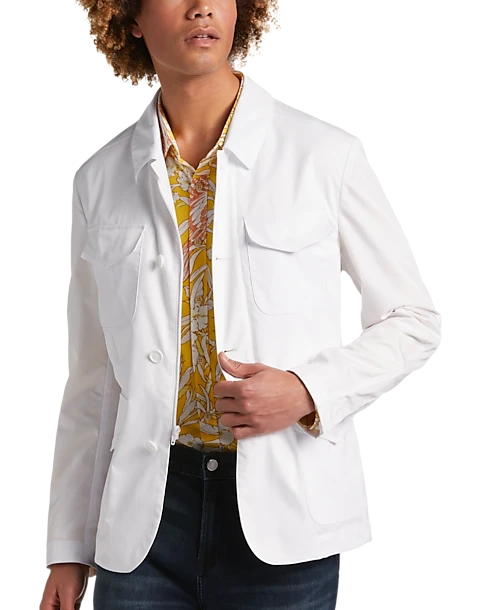 Paisley & Gray Slim Fit Casual Jacket, White 1 Paisley & Gray Slim Fit Casual Jacket, White