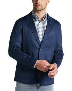 Joseph Abboud Modern Fit Notch Lapel Ultra Suede Soft Jacket, Dark Blue