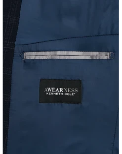 Awearness Kenneth Cole Modern Fit Soft Jacket, Navy Seersucker Plaid 6 Awearness Kenneth Cole Modern Fit Soft Jacket, Navy Seersucker Plaid -Joseph Abboud Sales MW40 6NFW 01 AWEARNESS KENNETH COLE NAVY ALT2
