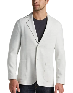 Awearness Kenneth Cole Modern Fit Heathered Knit Soft Jacket, Ivory