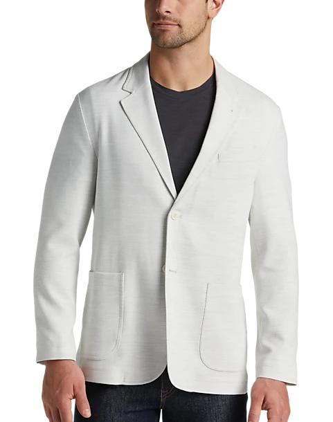 Awearness Kenneth Cole Modern Fit Heathered Knit Soft Jacket, Ivory 1 Awearness Kenneth Cole Modern Fit Heathered Knit Soft Jacket, Ivory