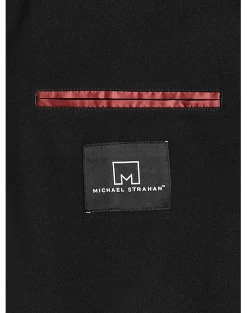 Michael Strahan Modern Fit Notch Lapel Crepe Knit Soft Jacket, Black -Joseph Abboud Sales MW40 6NG4 02 MICHAEL STRAHAN BLACK ALT2