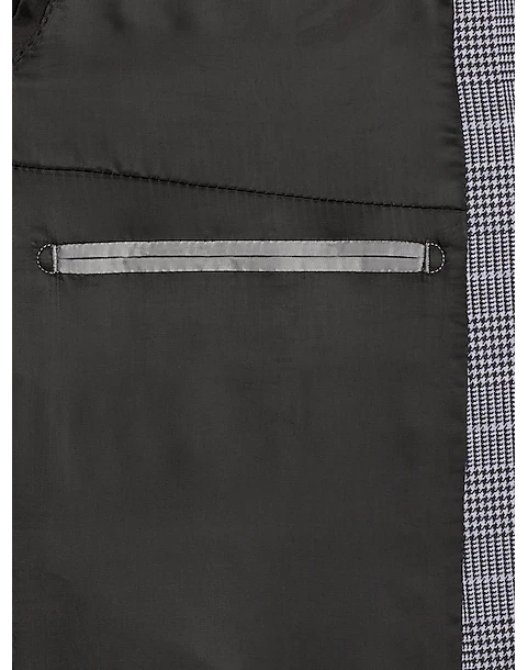 Michael Strahan Modern Fit Notch Lapel Crepe Knit Soft Jacket, Pink Glen Plaid 3 Michael Strahan Modern Fit Notch Lapel Crepe Knit Soft Jacket, Pink Glen Plaid - Image 3