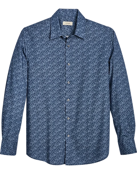 Jaymes Modern Fit Spread Collar Sport Shirt, Blue Liberty Floral 1 Jaymes Modern Fit Spread Collar Sport Shirt, Blue Liberty Floral