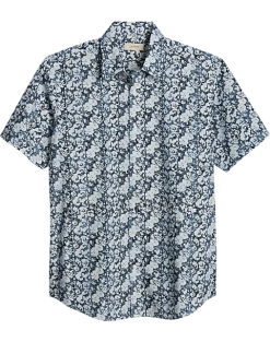 Jaymes Modern Fit Camp Shirt, Blue Floral