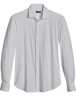 Zanetti Modern Fit Spread Collar Sport Shirt, White