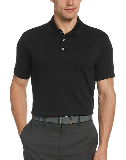 PGA Tour Classic Fit Airflux Polo, Black 1 PGA Tour Classic Fit Airflux Polo, Black