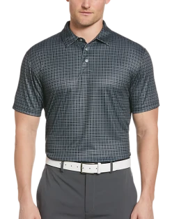 PGA Tour Classic Fit Printed Polo, Black