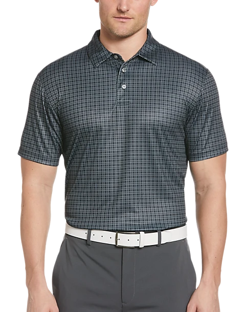 PGA Tour Classic Fit Printed Polo, Black 1 PGA Tour Classic Fit Printed Polo, Black