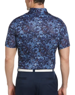 Alternative view of PGA Tour Classic Fit Printed Polo, Navy Fireworks