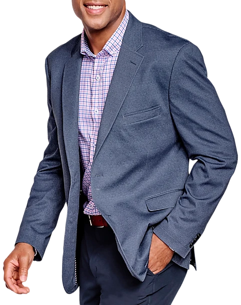 Johnston & Murphy Modern Fit Knit Blazer, Navy Twill 1 Johnston & Murphy Modern Fit Knit Blazer, Navy Twill