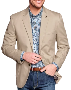 Johnston & Murphy Modern Fit Washed Cotton Blazer, Tan