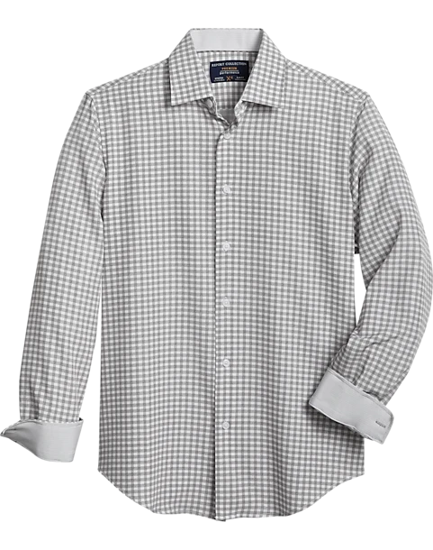 Report Collection Modern Fit Four-Way Stretch Sport Shirt, Gray Check 1 Report Collection Modern Fit Four-Way Stretch Sport Shirt, Gray Check