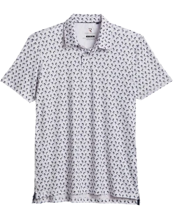 Report Collection Modern Fit Knit Polo, Navy Palm Tree