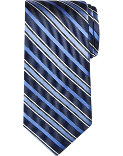 Pronto Uomo Narrow Tie, Blue Stripe