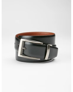 Joseph Abboud Feather Edge Reversible Belt, Burgundy